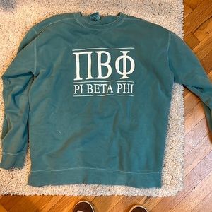 Comfort Colors Seafoam Sweatshirt Pi Beta Phi Sorority